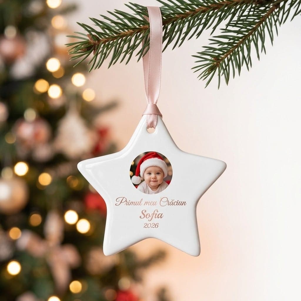 Ornament de brad personalizat — primul Crăciun al bebelușului