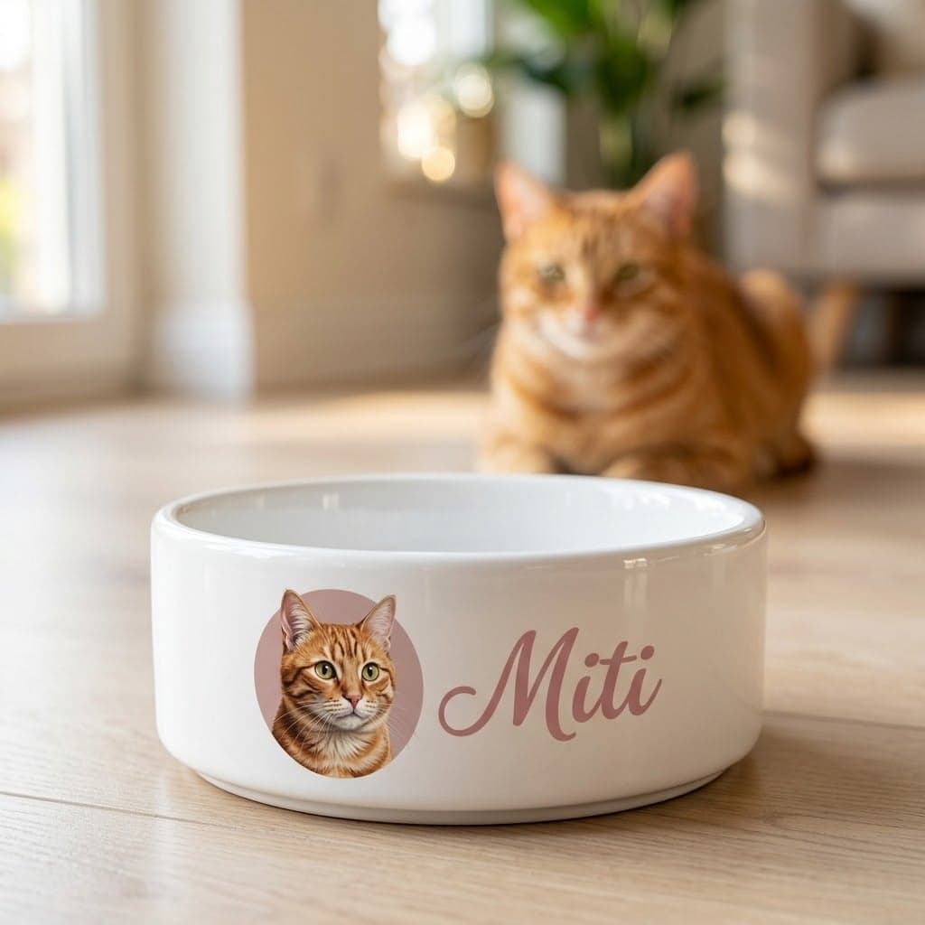 Bol personalizat cu numele animalului — pisică
