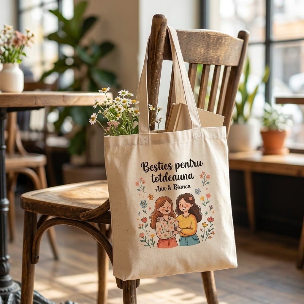 Geantă tote personalizată pentru prietenă