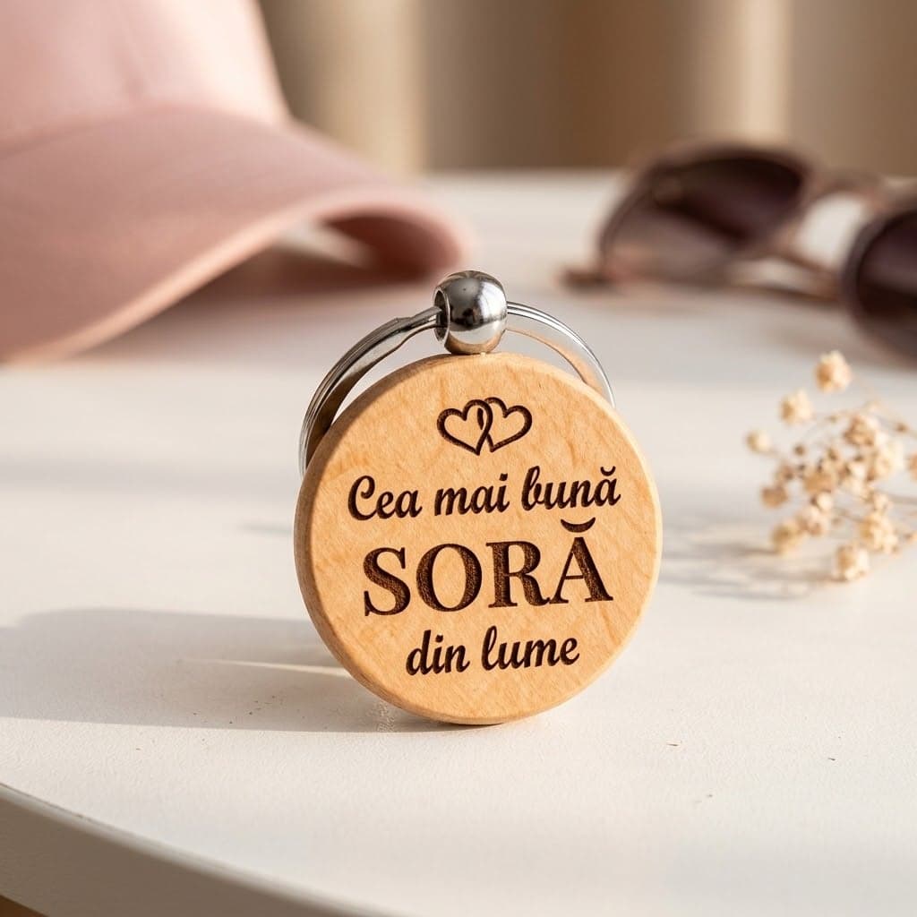 Breloc gravat cadou pentru soră