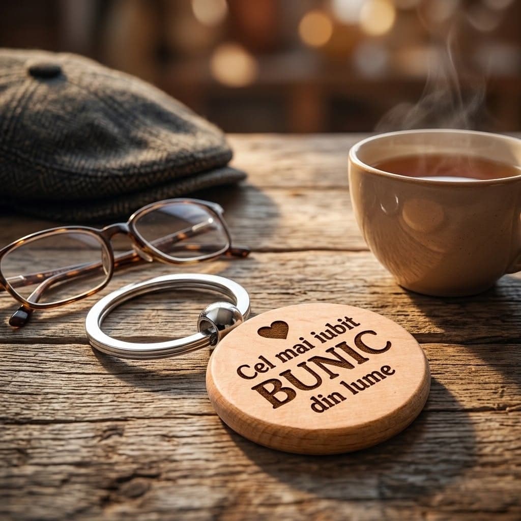Breloc gravat cadou pentru bunic