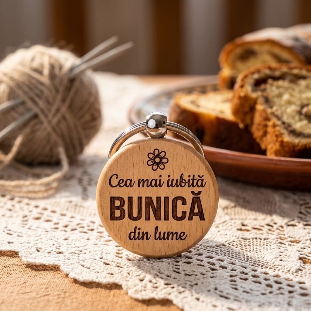 Breloc gravat cadou pentru bunică