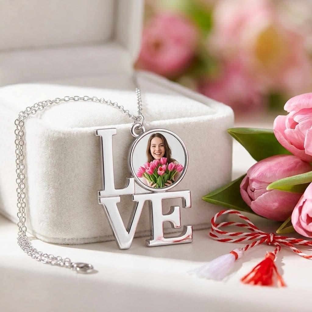 Colier cu poză personalizat, cadou pentru 8 Martie
