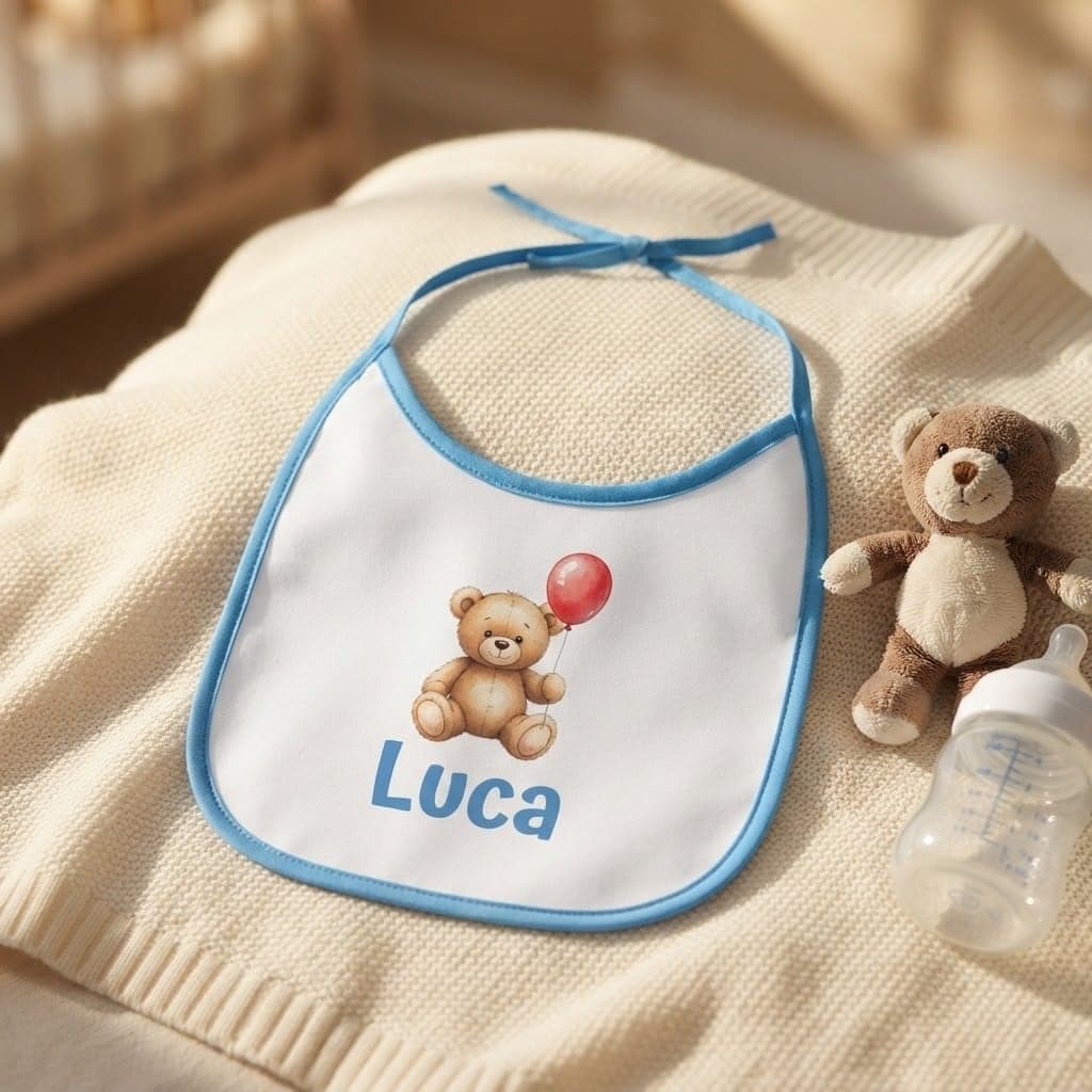 Bavețică personalizată cu nume pentru bebeluși