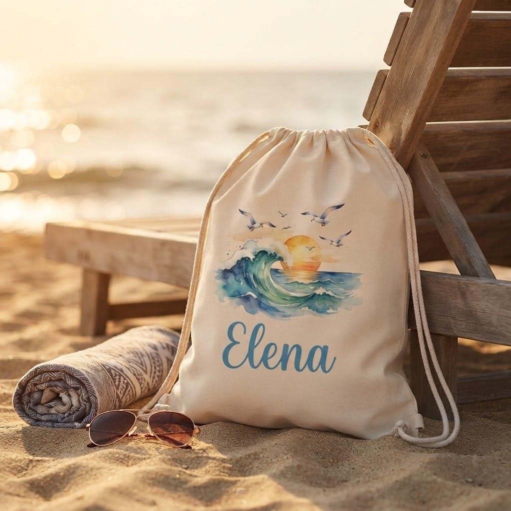 Rucsac tip sac din pânză, personalizat