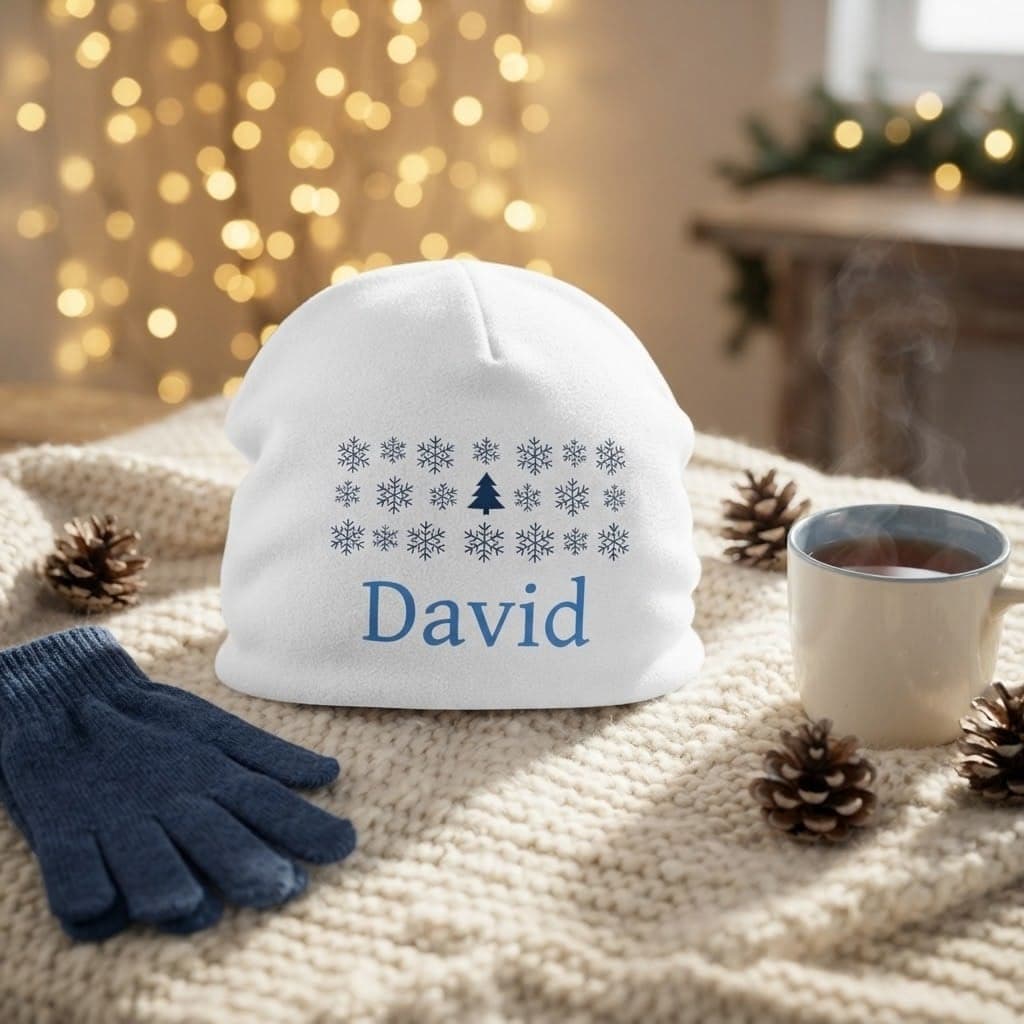 Căciulă de iarnă din fleece, personalizată