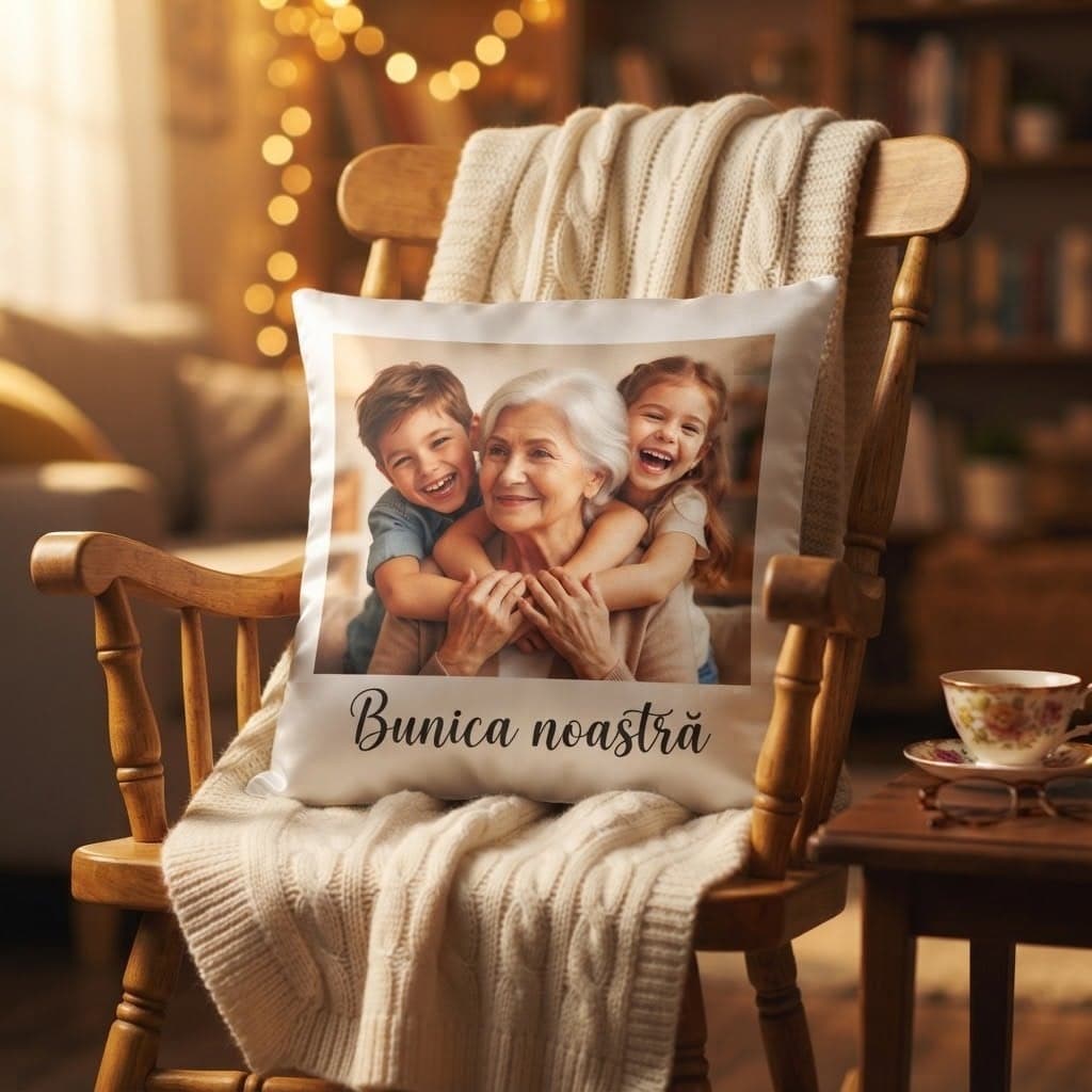Pernă personalizată cadou pentru bunică