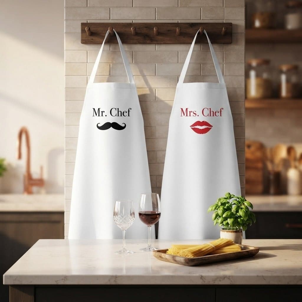 Șorț de bucătărie personalizat pentru cuplu