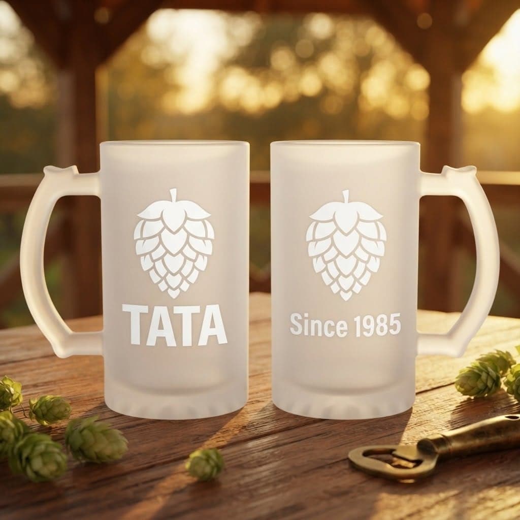 Set 2 halbe din sticlă gravate, cadou pentru tată