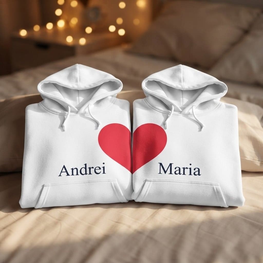 Hanorac personalizat pentru cuplu