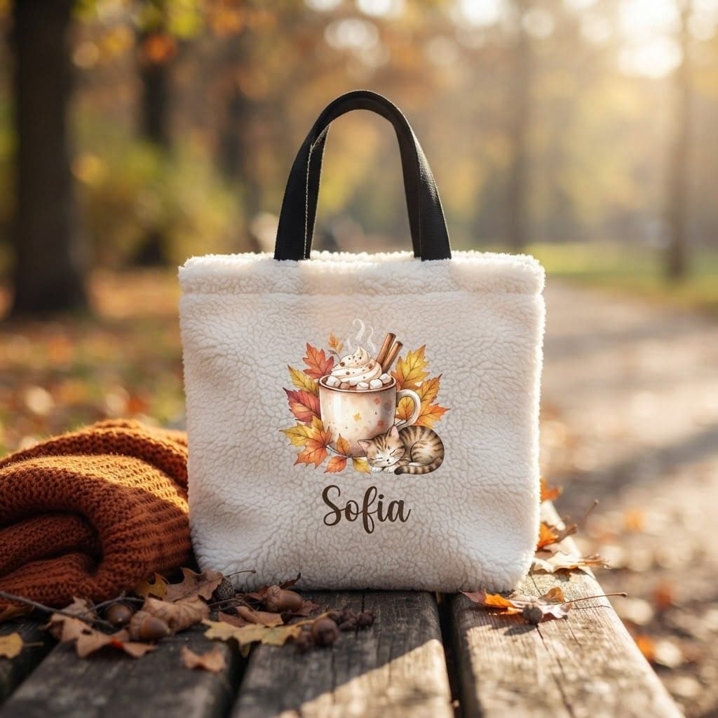 Geantă tote pufoasă, personalizată