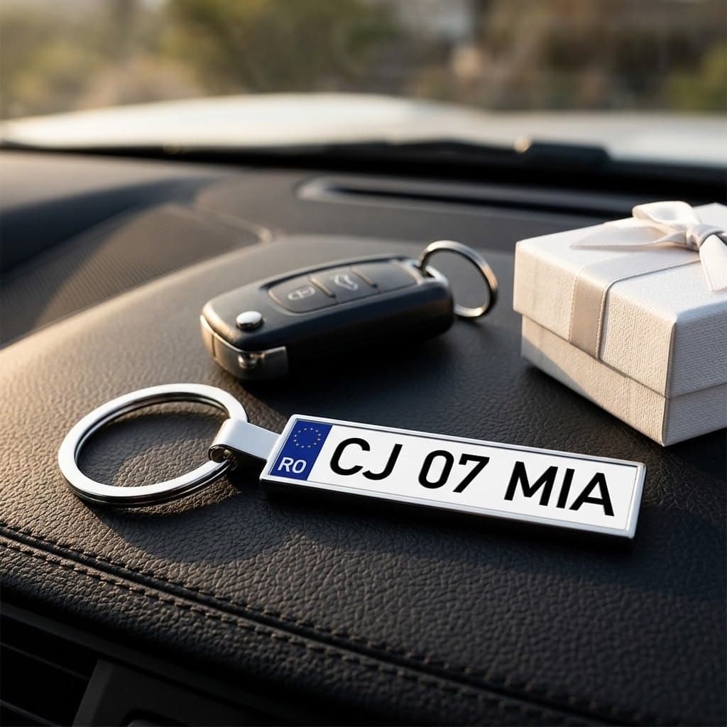 Breloc număr de înmatriculare personalizat