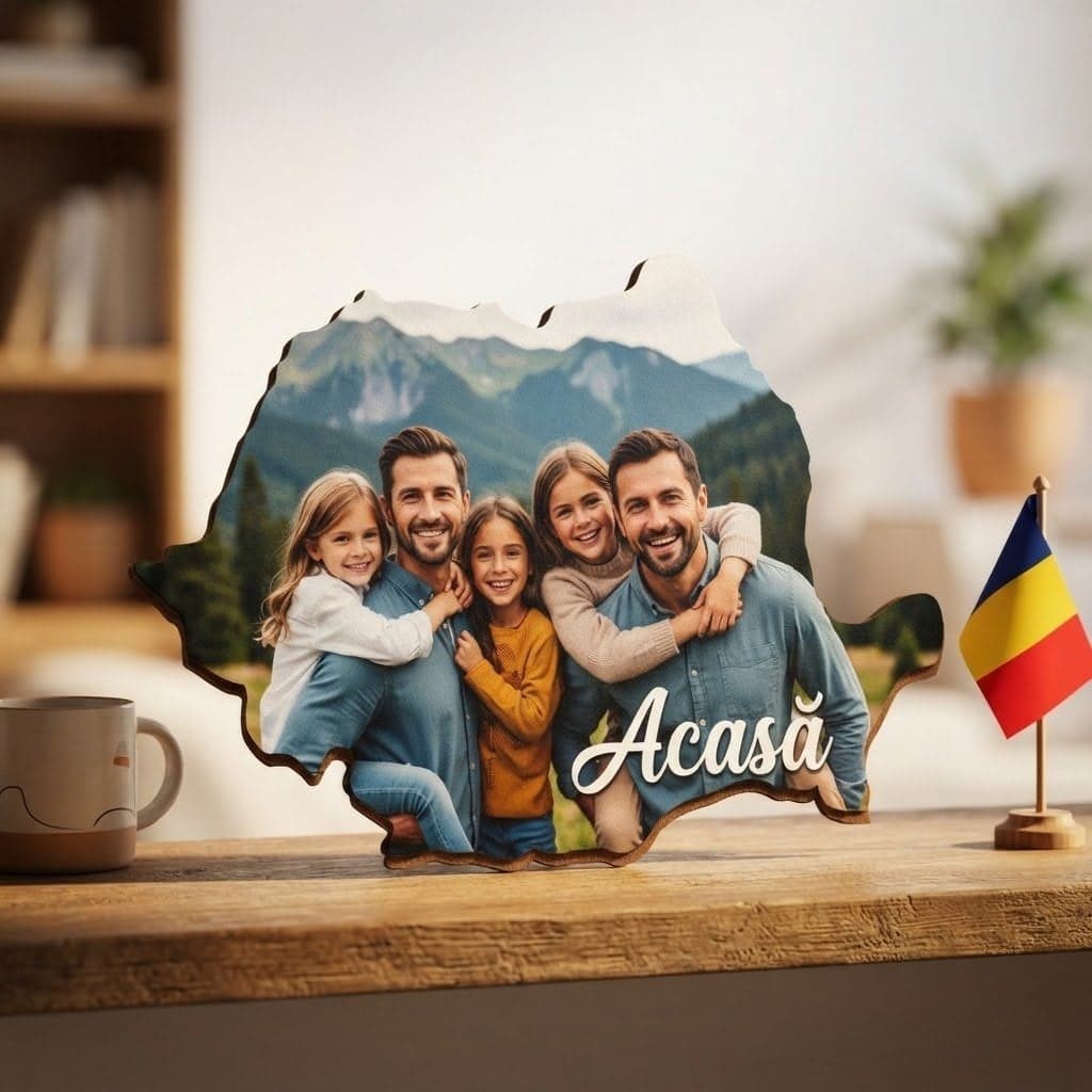 Plăcuță în forma României, personalizată
