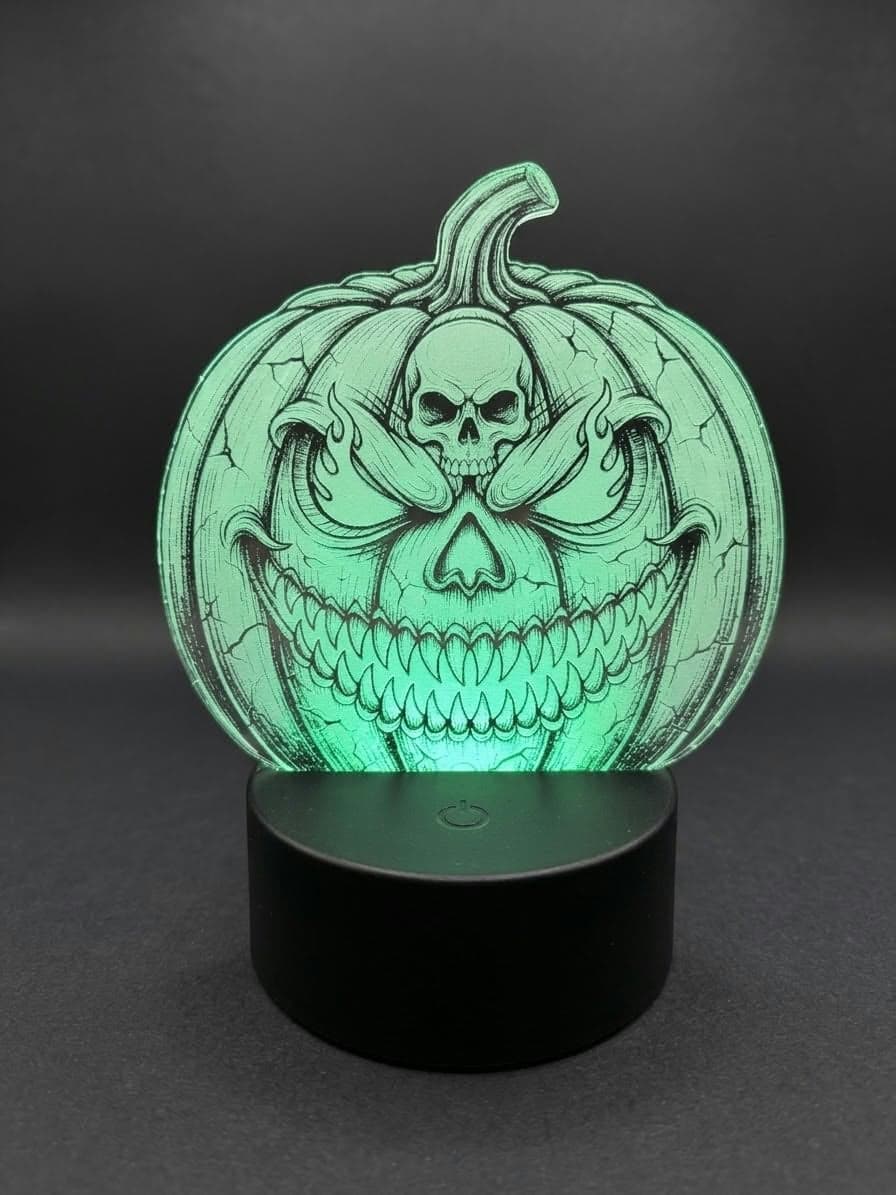 Lampă LED dovleac de Halloween, personalizată