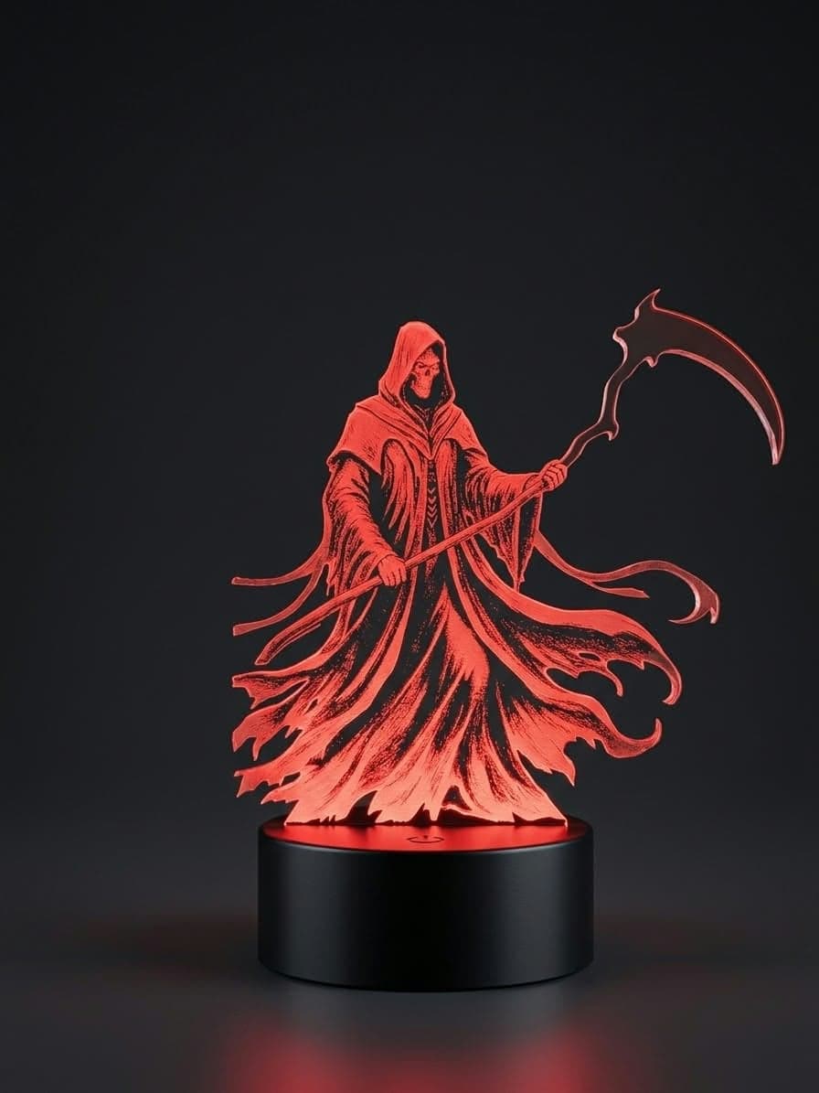 Lampă LED moartea cu coasa, de Halloween