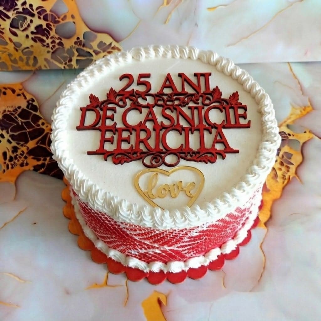 Topper de tort aniversare căsătorie „X ani de căsnicie”